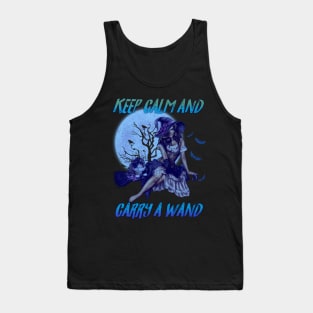 Keep Calm And Carry A Wand - Halloween Tank Top